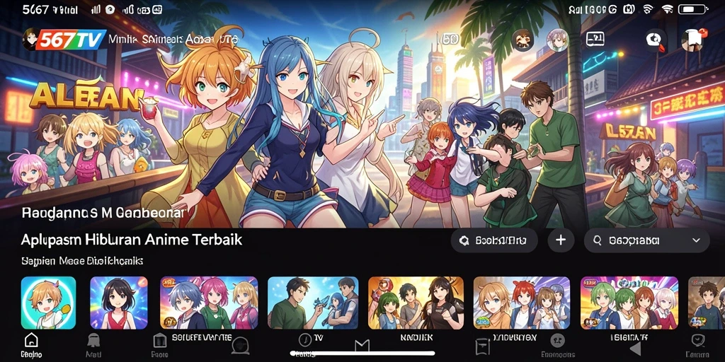 Screenshot gameplay 567TV menampilkan pilihan anime yang beragam.