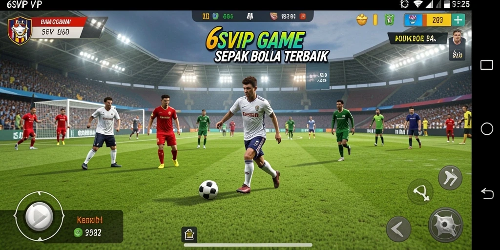 Tampilan gameplay menegangkan dalam 6SVIP di lapangan sepak bola.