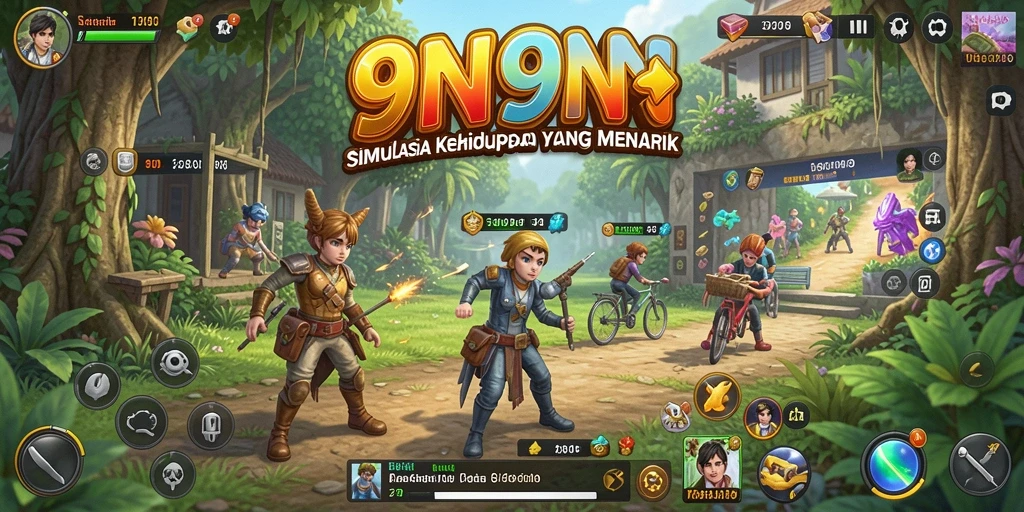Tampilan gameplay 9N9N yang menarik dan interaktif.