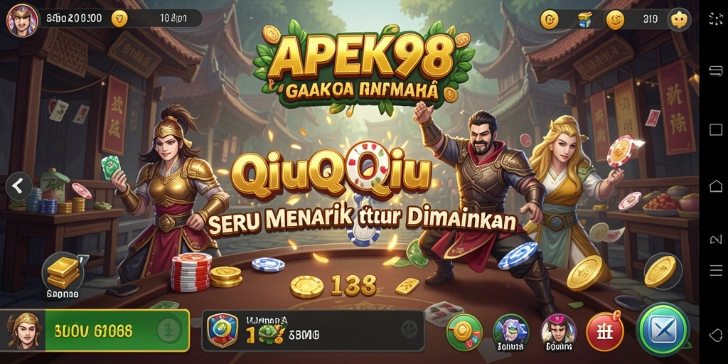 Screenshot gameplay APEK88 menampilkan suasana bermain QiuQiu yang seru.