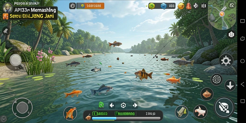 Tangkapan ikan yang realistis dalam gameplay API33.