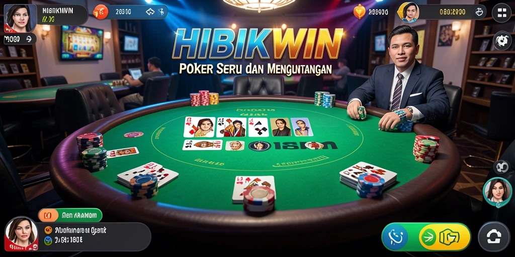 Gameplay HIBIKWIN yang menegangkan dan realistis di meja Poker.