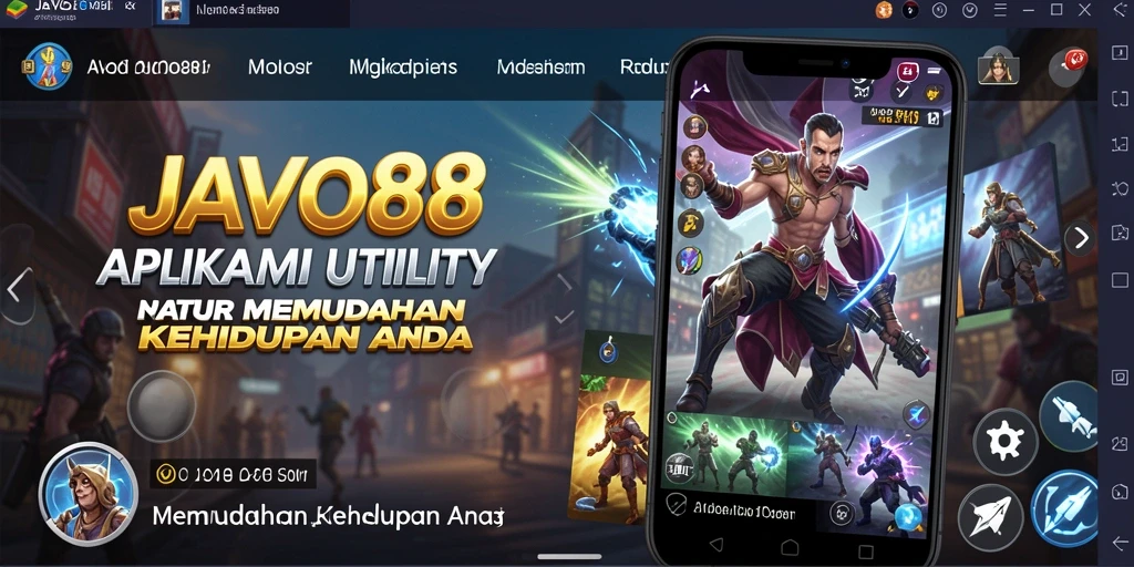 Tampilan antarmuka aplikasi JAVO88 yang sederhana dan efisien.