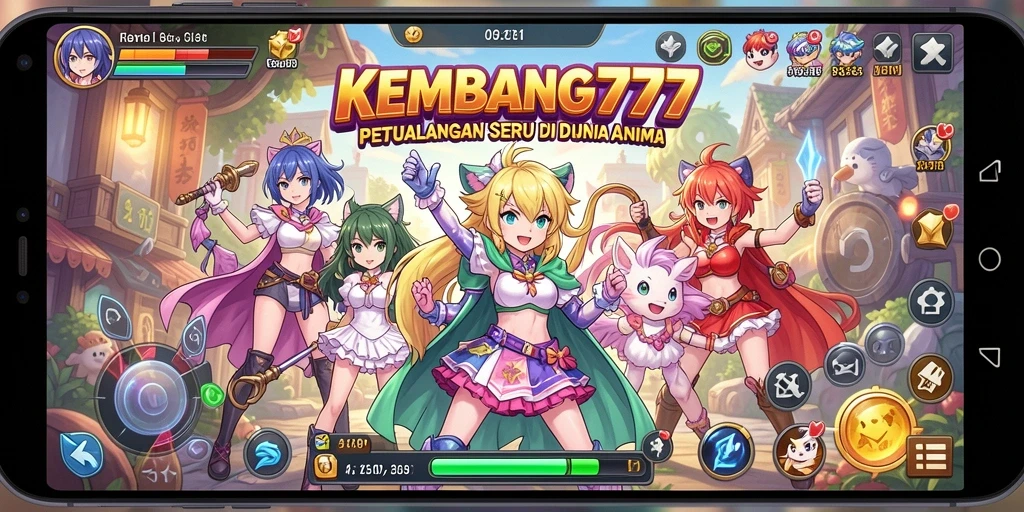 Tampilan gameplay KEMBANG777 yang penuh warna dan dinamis.