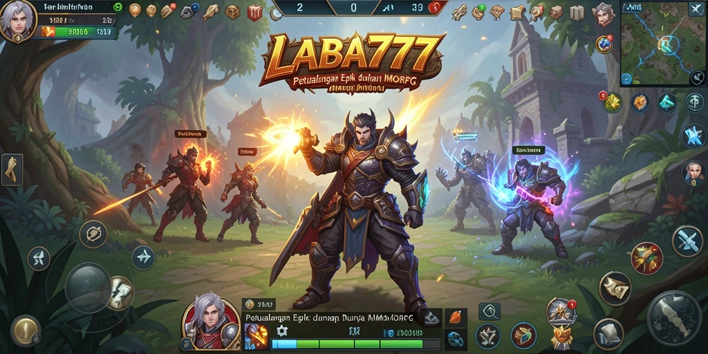 Tampilan gameplay menakjubkan dari LABA777 yang menampilkan aksi MMORPG seru.