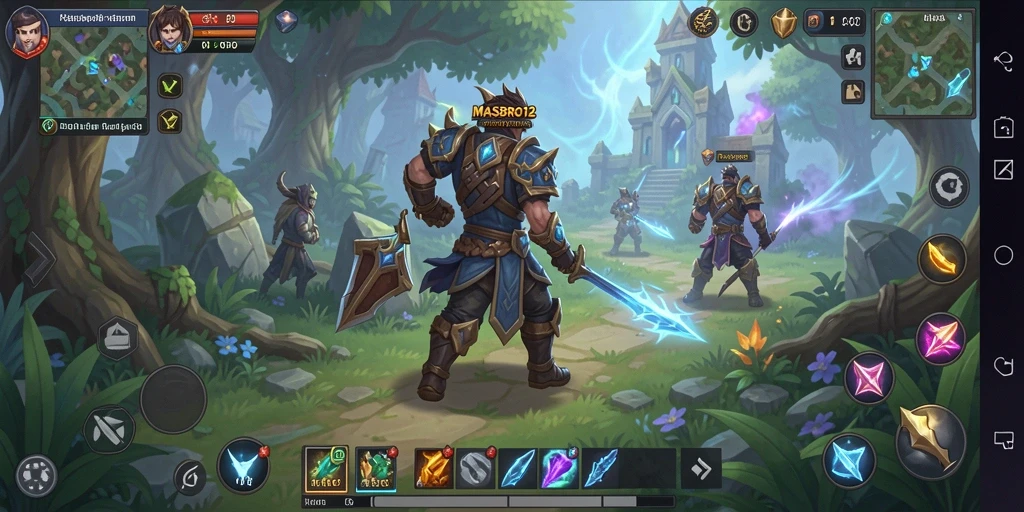 Tampilan gameplay <strong>MASBRO12</strong> yang menampilkan pertarungan seru dan karakter yang beragam.