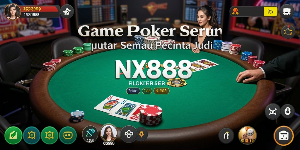 Tampilan gameplay poker di NX888 yang mengasyikkan dan interaktif.