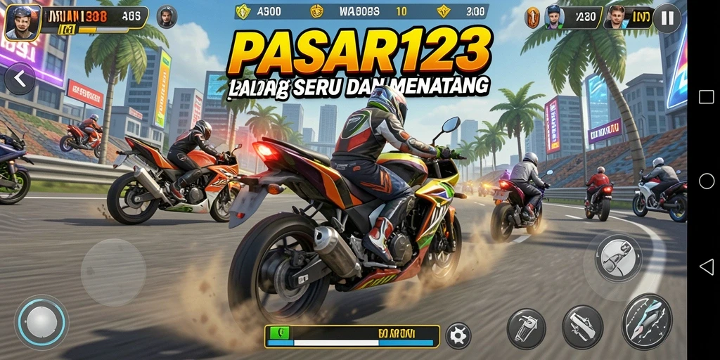 Gameplay seru balapan motor di PASAR123.