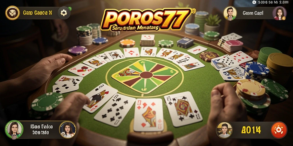 Tampilan gameplay Gaple yang menarik dan interaktif di POROS77.
