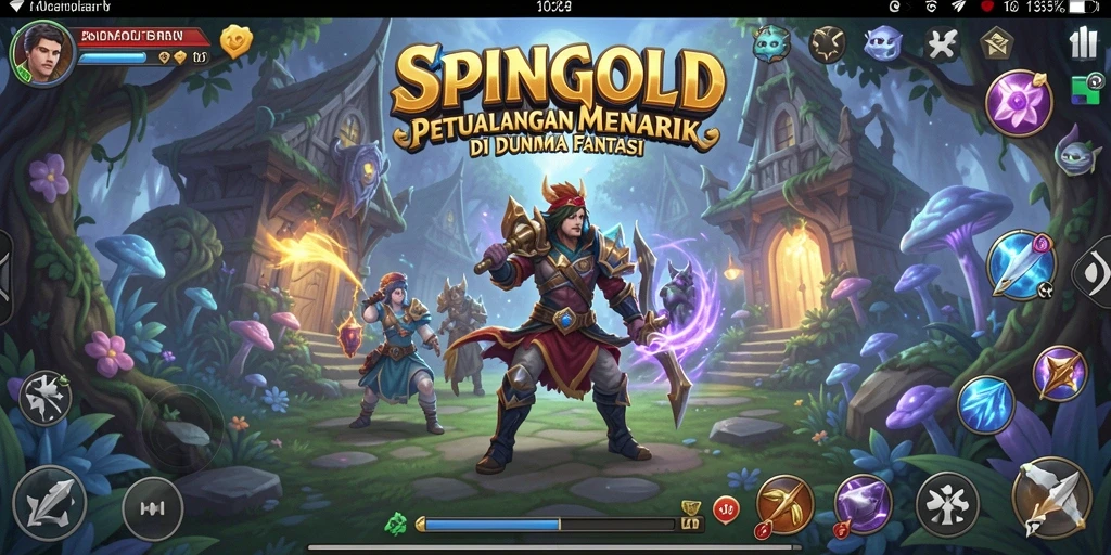 Tampilan gameplay SPINGOLD yang menakjubkan dan penuh petualangan.