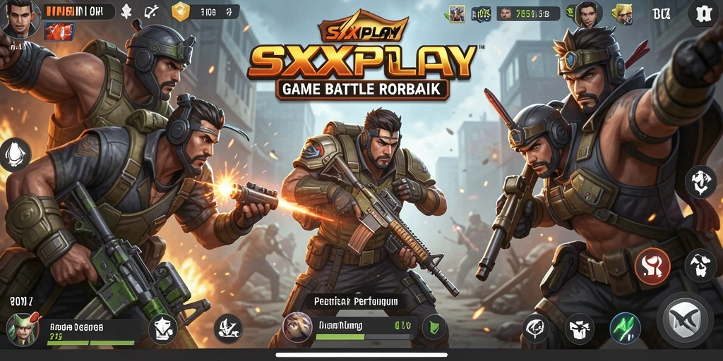 Tangkapan layar SXXPLAY menampilkan aksi mendebarkan dalam permainan Battle Royale.