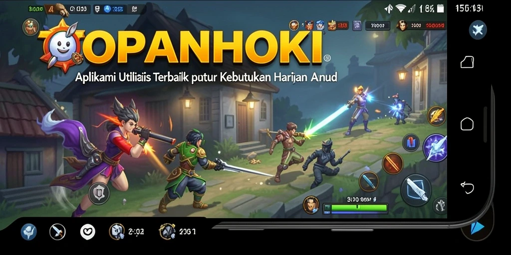 Tampilan utama aplikasi TOPANHOKI dengan fitur utilitas lengkap.