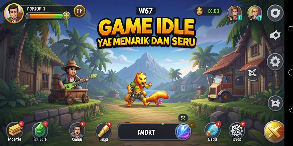 Screenshot menampilkan gameplay W67 yang menarik dan interaktif.